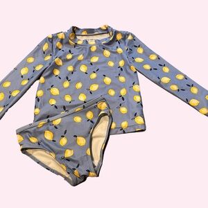 Carters Lemon Print Long Sleeve Twi Piece Swimsuit Size 2T